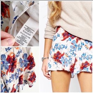 Free People Fiona flutter floral print shorts
